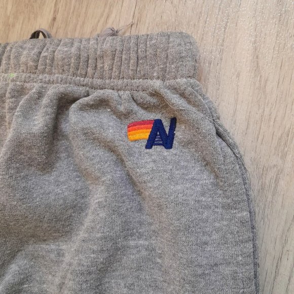 Aviator Nation Sz S Sweatpants Joggers Gray Manhattan Beach Logo Spellout - Picture 7 of 12